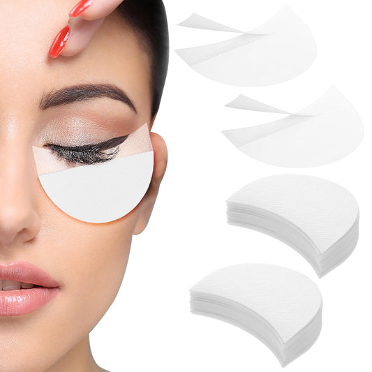 Amaxiu 220Pcs Eyeshadow Shields, Eyeshadow Pad Stencil Lint Free Under Eye Pad Prevent Makeup Residue Half-Moon Shape Eyeshadow Patches Shields for Eyeliner Eyelash Extensions Lip Makeup(White)