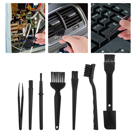 Bewudy 7 Pcs Keyboard Cleaning Brush, 7 in 1 Portable Brushes for Cleaning Small Parts, Anti Static Brushes Kit Fit for Small Spaces Laptop Computer Keyboard Machine Car Interior Detailing
