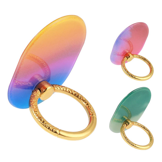 Giantree Colorful Gradient Phone Holder, 3Pcs 360° Rotation Finger Ring Kickstand Adjustable Phone Ring Holder for Smartphones, Tablets, Pads (Oval)