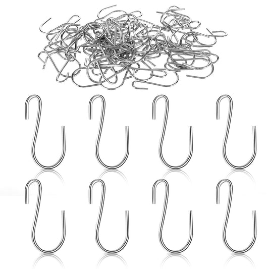 Giantree 60Pcs Mini S Hooks, 1 Inch Small S Hooks for Hanging Small Metal Hooks S Hooks Black, S Shaped Mini Hooks for DIY Crafts Jewellery Hanging Key Chain and Name Plate(Silver)
