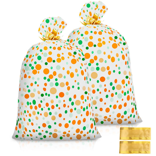 Molain 2 Pcs Large Gift Bag, 44" x 36" Oversized Plastic Gift Bags with Pull Flowers, Extra Large Present Bags Jumbo Birthday Gift Bag Party Favor Bags for Wedding Birthday Baby Shower Party Favors