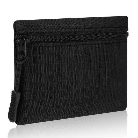 JIEYAO Small Canvas Coin Purse, Mini Change Pouches with Zipper, Portable Lipstick Storage Coin Pouch Mini Change Purse(Black)