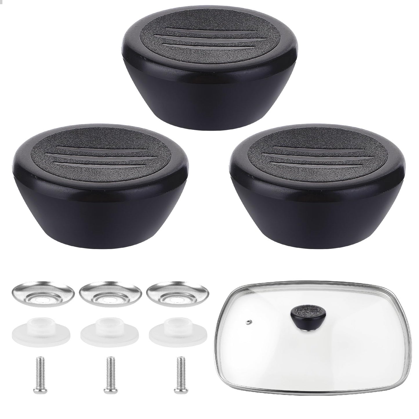 simarro 3 Pcs Pot Lid Knob, Replacement Pan Lid Cover Knobs, Heat Resistant Lids for Cookware Lids Frying Pan, Saucepan Handles Lid Knobs for Cookware with Screw
