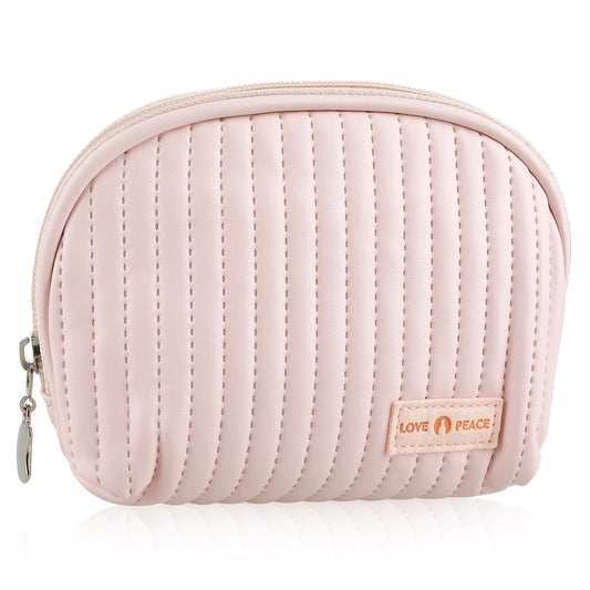 Amaxiu Soft Leather Period Bag, Sanitary Napkin Storage Bag Portable Menstrual Pad Organizer Cute Mini Makeup Bag Sanitary Pad Holder Pouch Tampon Bag for Women Girls (Pink)