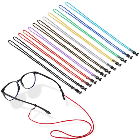 MBAIYO 12 Pack Multicolored Eyeglasses Strap, Eyewear Retainer Silicone buckle Eyeglass Chain Sunglasses Reading Glasses Holder Strap Spectacles Chain Lanyard Cord Nylon Lanyard Eyewear Retainers