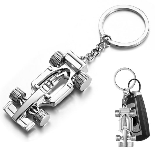 AOZUO 2Pcs Racing Car Model f1 Keychain, Formula 1 Racing Key Chain Metal Model Car Key Fob Heavy Duty Keyring Car Accessory, Style1