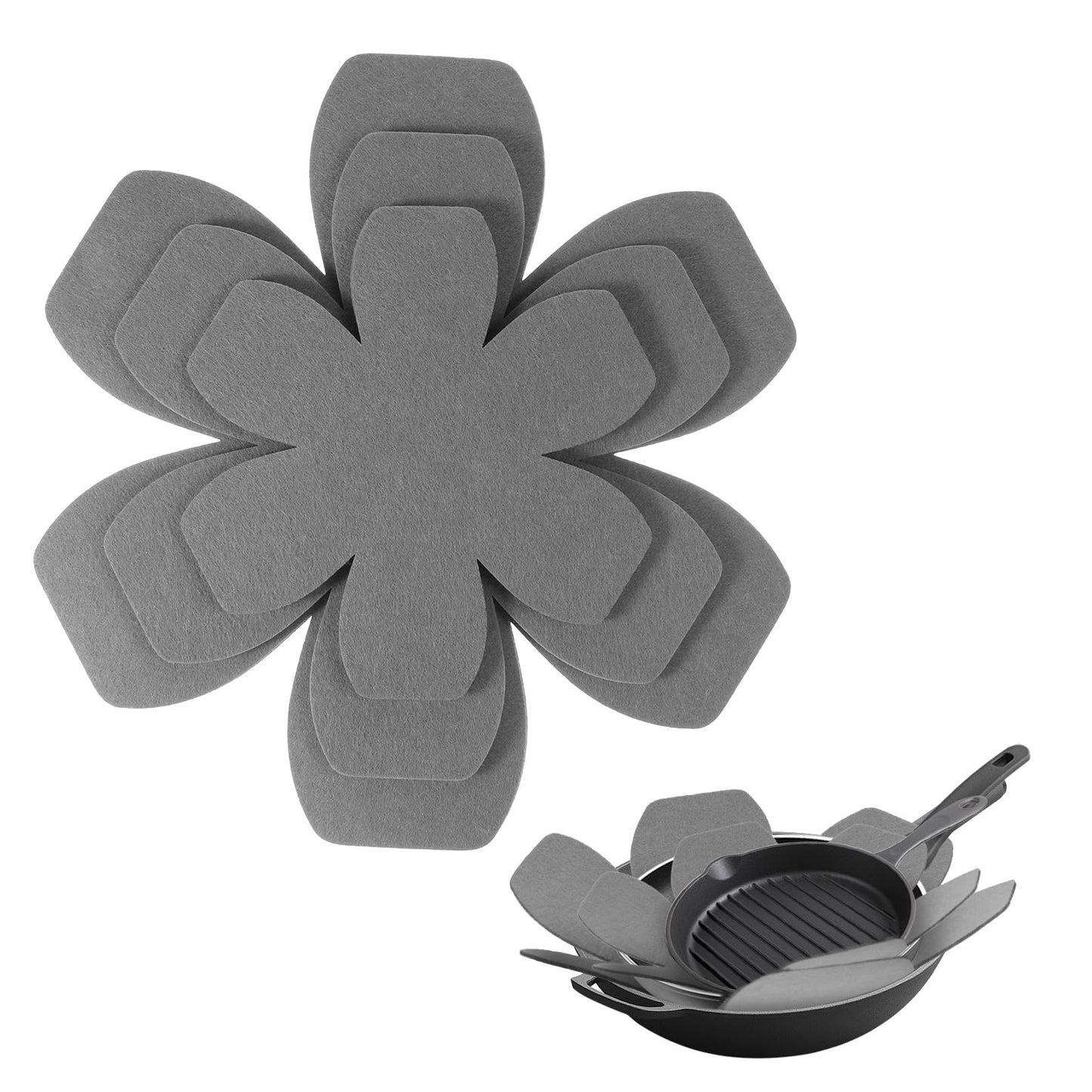 TIESOME 6Pcs Pot and Pan Protectors for Stacking in 3 Sizes, Pot and Pan Separators Anti-Slip Pot Dividers Pan Protectors Larger & Thicker Pot Separator for Stacking Non Stick Pot Protecting Pads