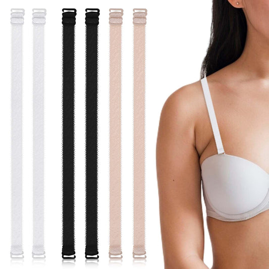 simarro 3 Pairs Bra Strap Clips for Women, Elastic Stretchable Adjustable Removable Non-Slip Lingerie Straps for Women Tops Dress Backless Low Back Support Fits All Cup Sizes