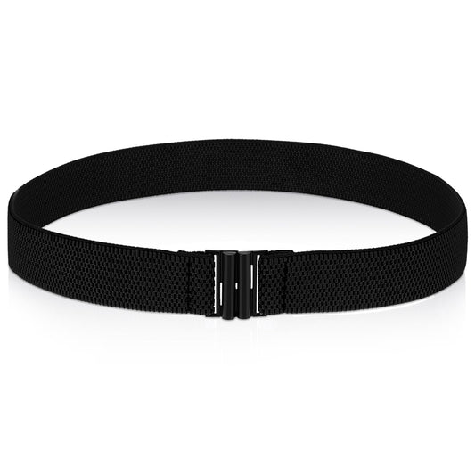 Molain Women Stretch Belt, Black Elastic Waist Belts Fashion Retro Adjustable Cinch Belt wif Buckle for Dresses Jeans