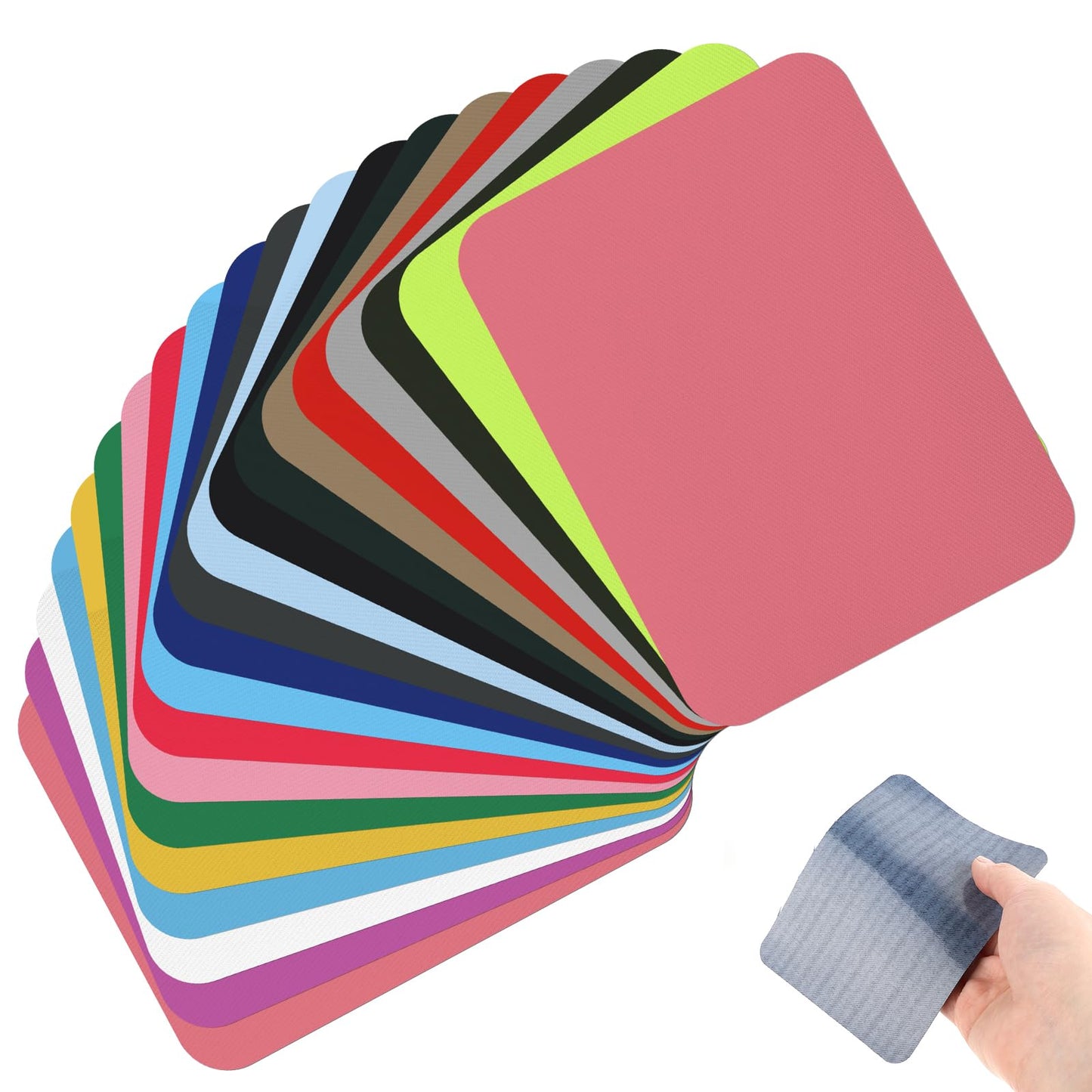 Giantree 20 Pcs Iron On Patches for Clothing, 20 Colors Repair Patches for Clothing Premium Iron-on Repair Patches for Jacket Jean Clothes (9.5X 12.5cm)