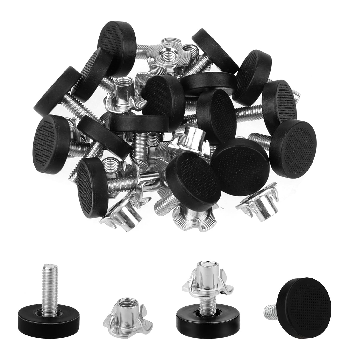 Giantree 16 Pcs Adjustable Furniture Levelers, Leveling Feet Screw in Chair Feet, Adjustable Leveling Foot Screw On Furniture Glide Leveling for Table Cabinets Chairs Stool Legs