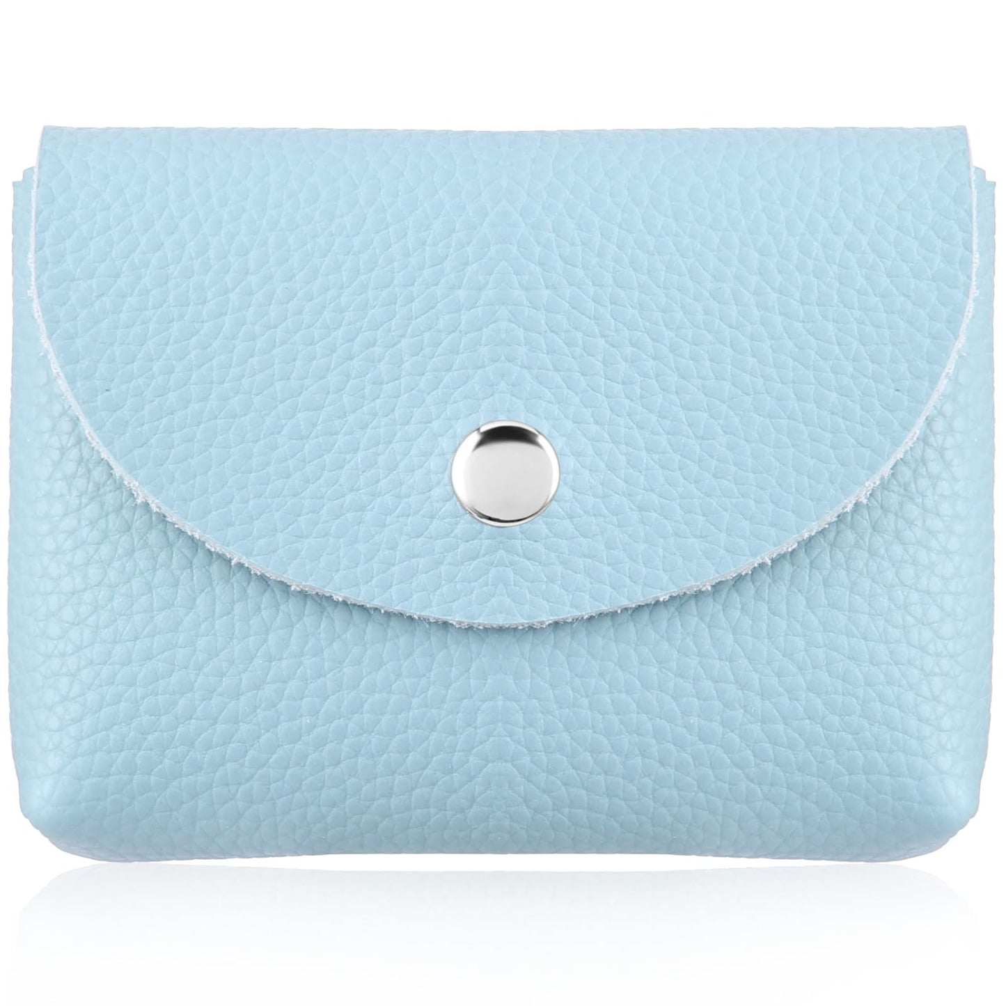 simarro Women Coin Purse, Imitation PU Leather Snap Buckle Coin Purse Portable Change Purse Coin Wallet Change Holder for ID Key Headset Lipstick Women Men (Sky Blue)