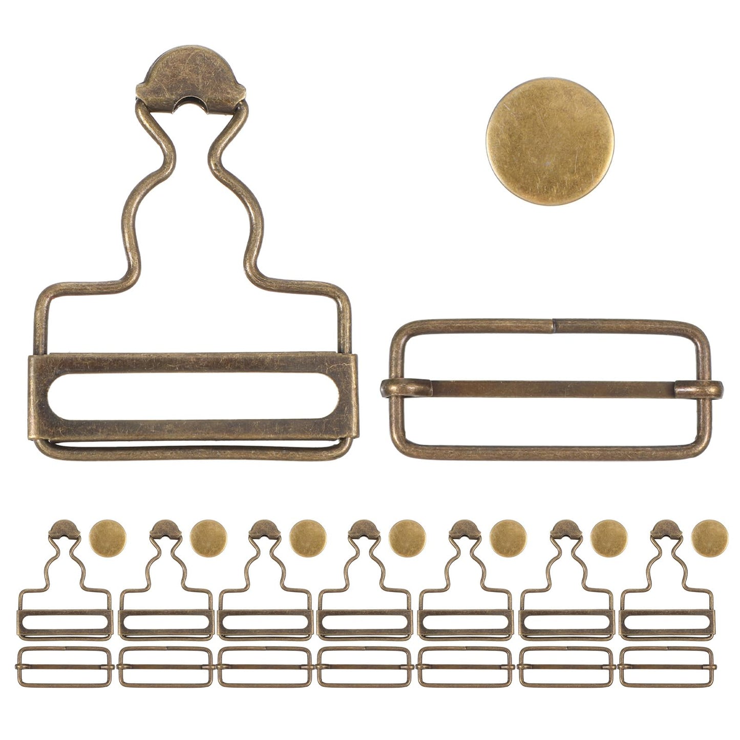WJIAAA Metal Overalls Buckles,8 Sets Metal Overall Clip Buckles Replacement DIY Button No-Sew Accessories for Overall Bib Pants Trousers Jeans Jacket