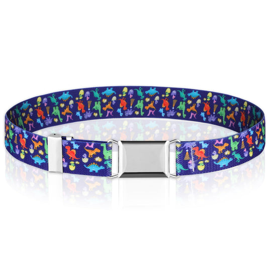 Amaxiu Kids Adjustable Print Belts, Hanging Buckle Boys Belt Elastic Girls Waist Belt for School Uniforms Pants Jeans