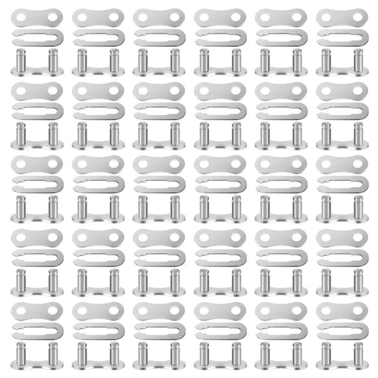 AOZUO 30 Set Bike Chain Master Link, Single Speed Bicycle Missing Link Bike Chain Link Connectors Repair Parts for Mountain Bike BMX Bike Motorcycles (Silver)