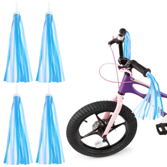 AOZUO 2 Pairs Bicycle Brushes Girls Bicycle Air Hoses Roller Brush Bicycle Air Hoses Tyres Accessories Handlebar Colorful Bike Decorations for Girls (Blue)