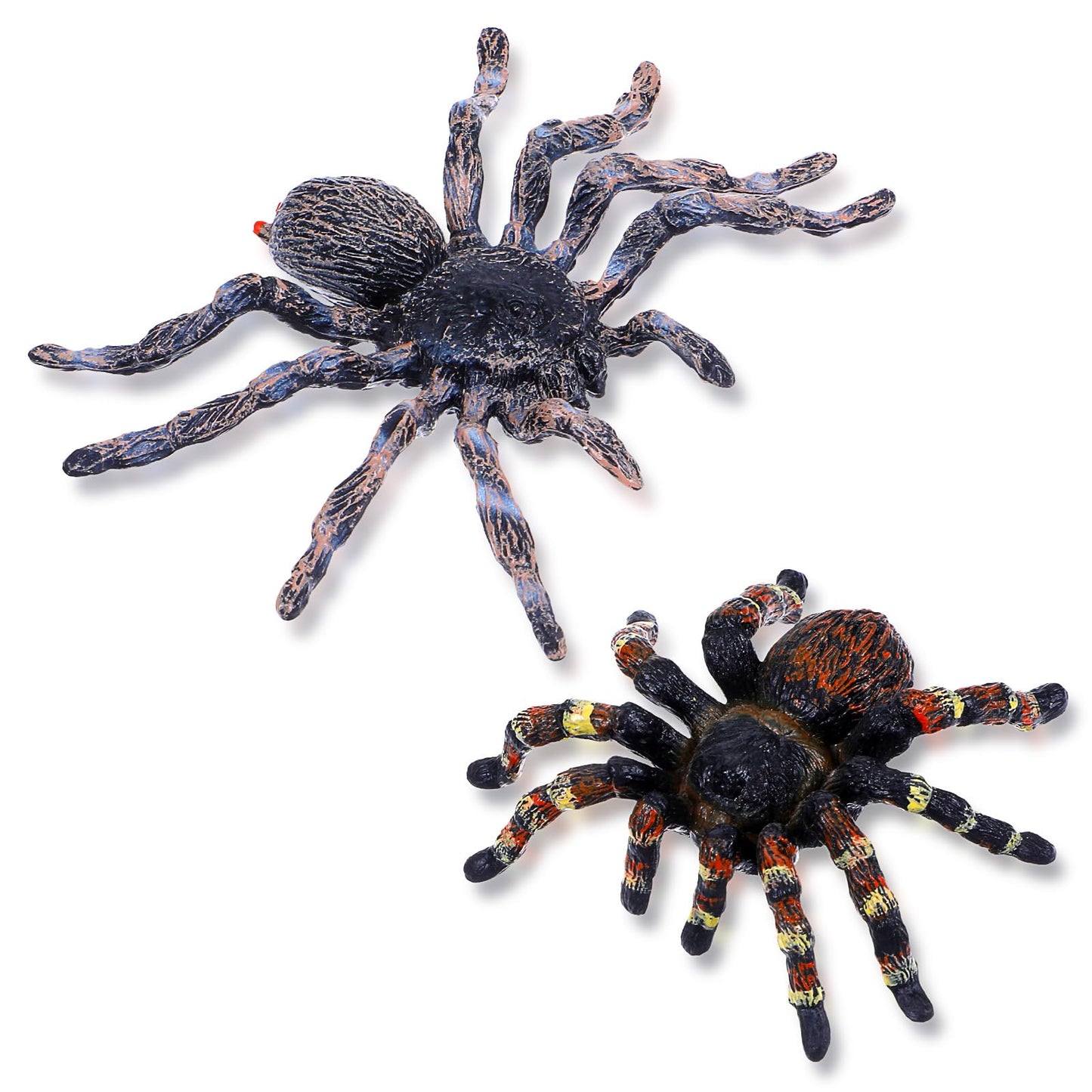 WJIAAA Realistic Spider Figures, Pack of 2 Spiders Halloween Decorations Lifelike Tarantula Tarantula Giant Spiders Action Model Insect Toy Prank for Scary Theme
