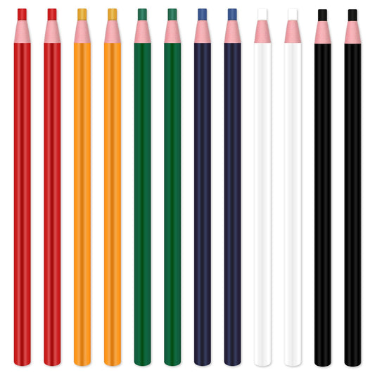 Moalin 12Pcs Sewing Mark Pencil, Sewing Fabric Pencils Free Cutting Crayons Sewing Fabric Pencil Tailor's Marking and Tracing Tools (6 Colors)