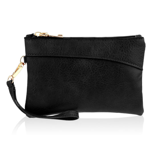 Giantree Wristlet Clutch Purses for Women Leather Wristlet Wallet Clutch Purses Evening Handbags Envelope Purse For Women Ladies Gifts (Black)