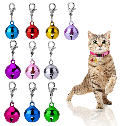 Molain 10 Pcs Cat Dog Collar Bells, Jingle Bell for Cat Collar,Dog Collar Charms,Colourful Pet Small Bells with Clasps Collar Accessories,Festival Party DIY Crafts Decoration