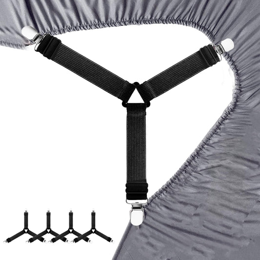 JJUNW 4Pcs Sheet Straps with Metal Clips
