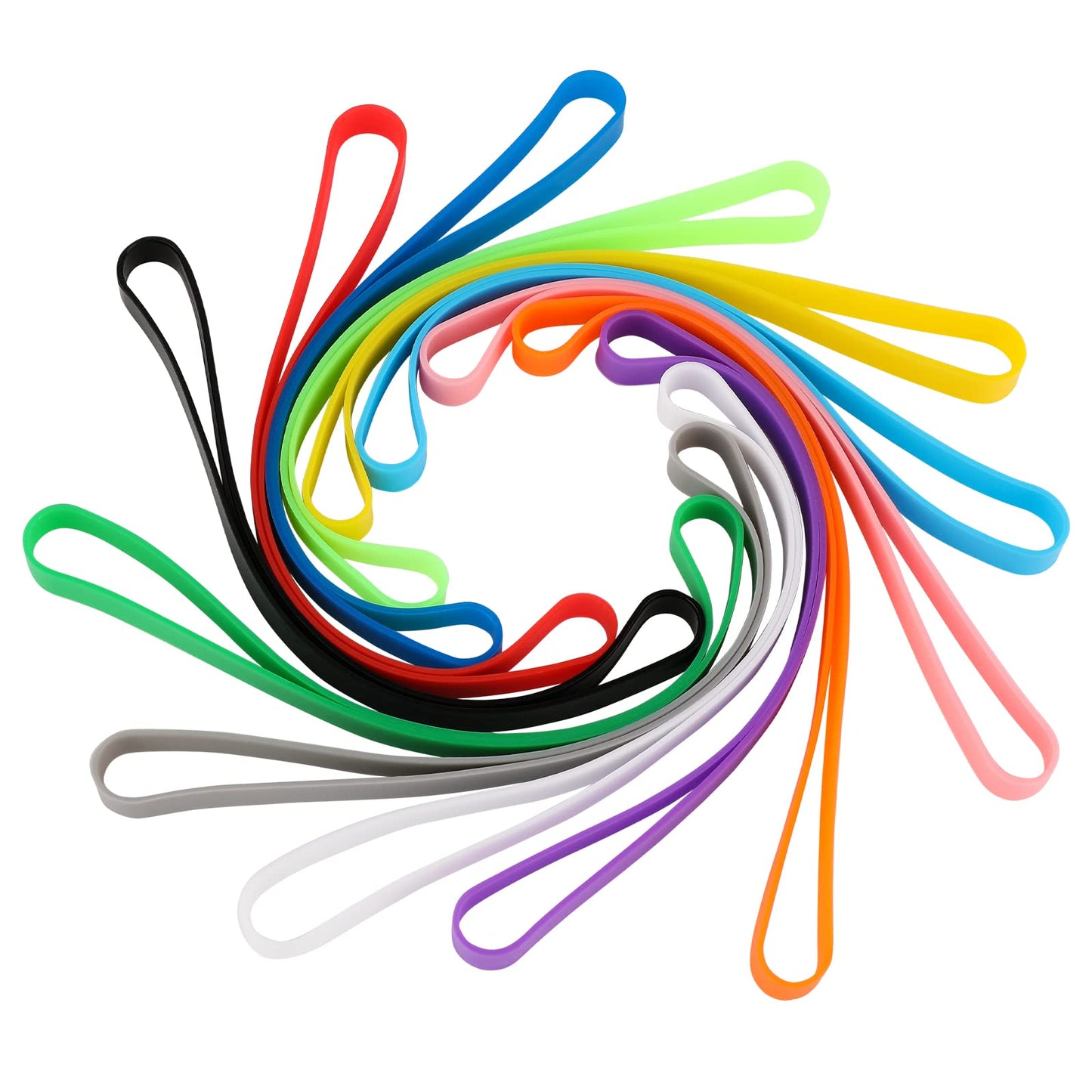 Molain Silicone Rubber Bands, 12 Pieces Big Rubber Bands, Colorful Elastic Bands for Office Supply Books, Art, Exercise, Crab Traps