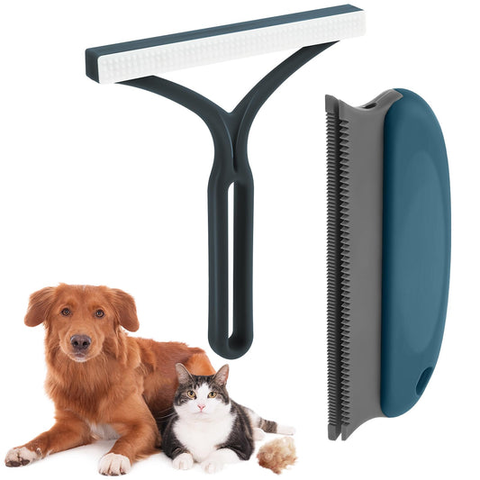 Amaxiu 2PCS Pet Hair Remover Brush, Dog Cat Hair Remover Comb Lint Remover for Carpet Cat Hair Remover Tool Fast Lint Remover Tool for Couch Clothes Car (Dark Blue)