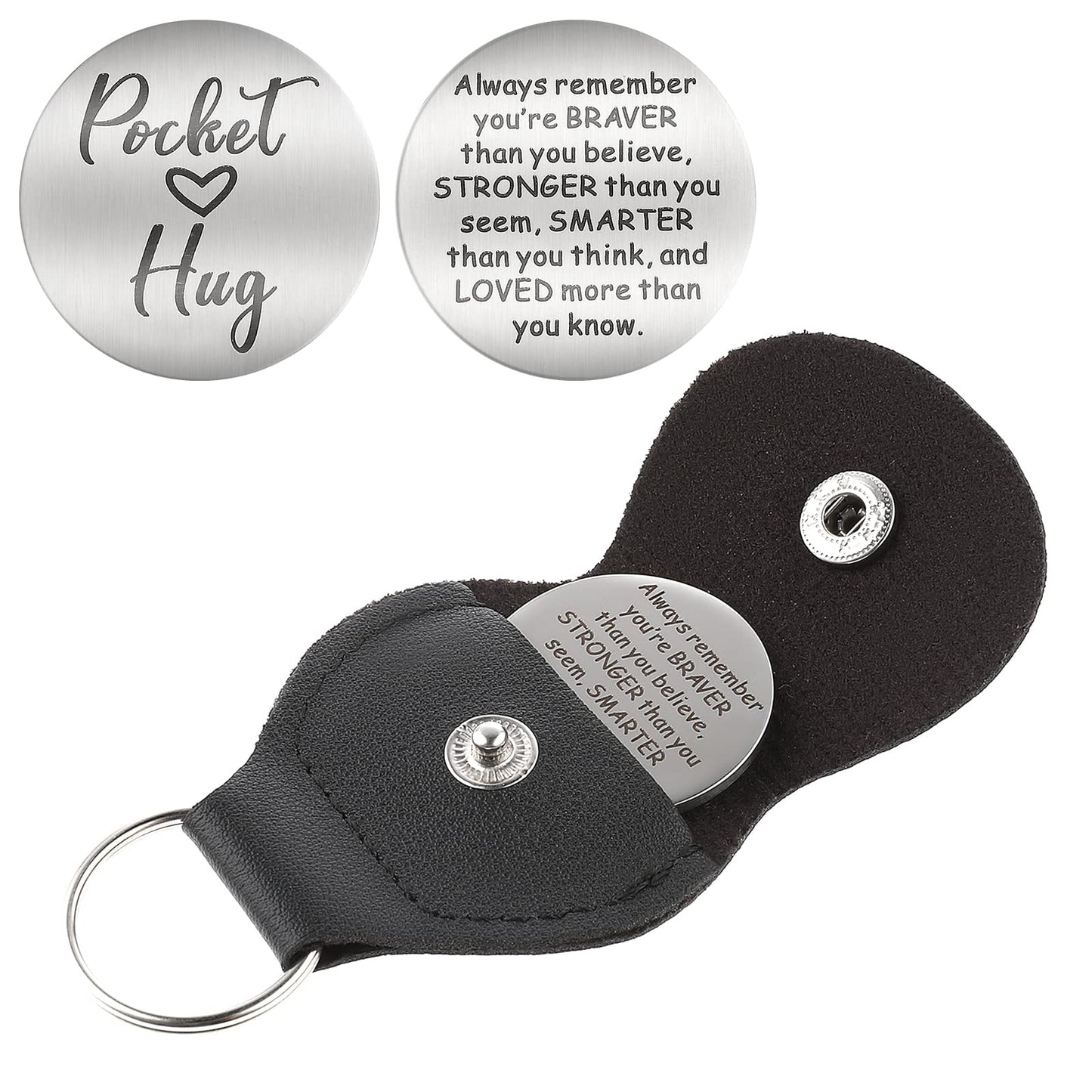 Giantree Pocket Hug Token, Good Luck Keychain Inspiring Coin Long Distance Relationship Keepsake Graduation Gifts for Family Sweetheart Gifts