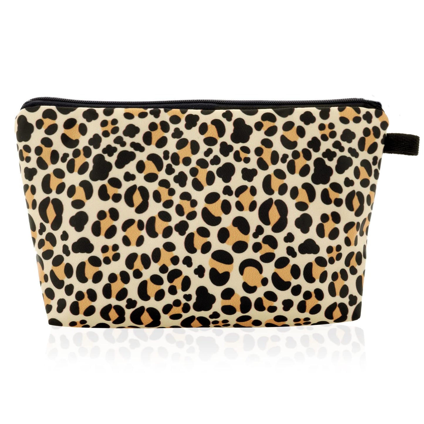 cobee Zipper Cosmetic Pouch, Leopard Makeup Bags for Purse Portable Travel Makeup Pouch Toiletry WashBag Multifunctional Cosmetic Storage Zipper Makeup Pouch Canvas Handy Purse for Women Girls