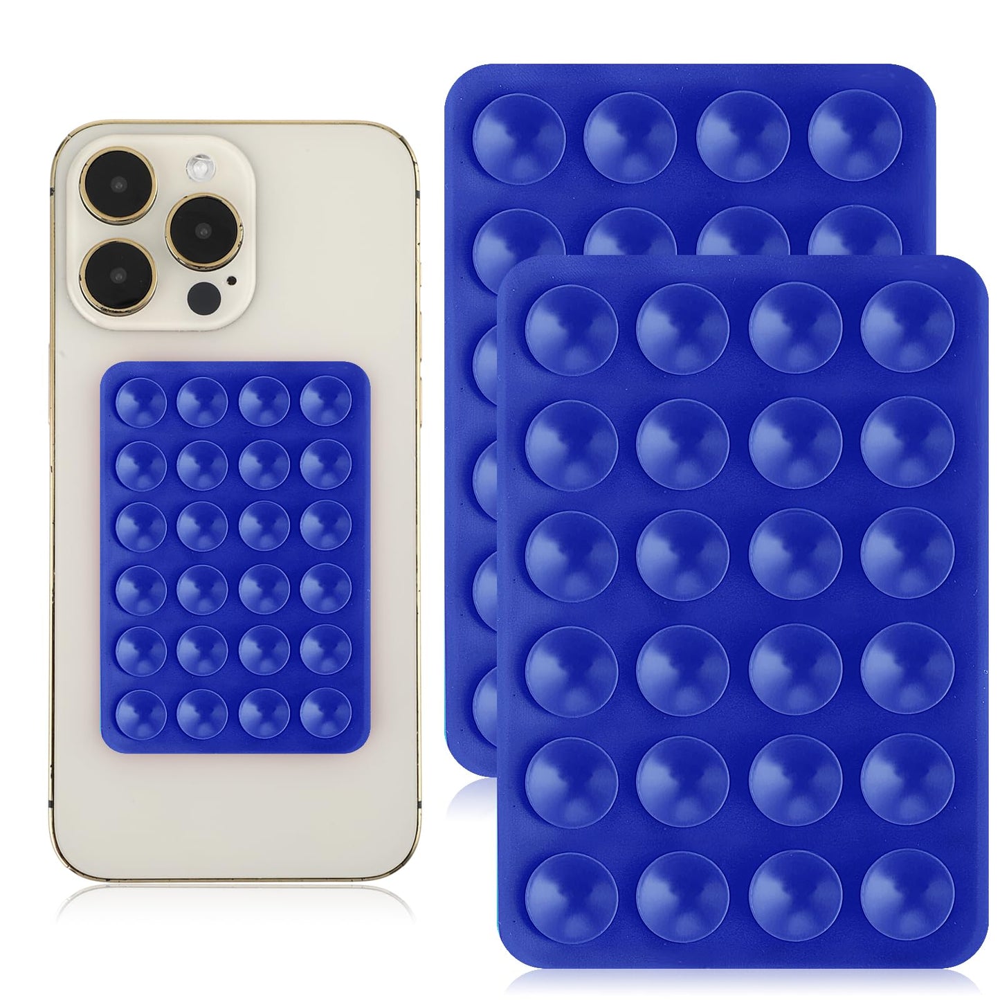 Giantree 2 Pcs Silicone Suction Phone Case Adhesive Mount, Suction Phone Case Mount Anti-Slip Hands-Free Mobile Accessory Phone Accessory Holder (Blue)