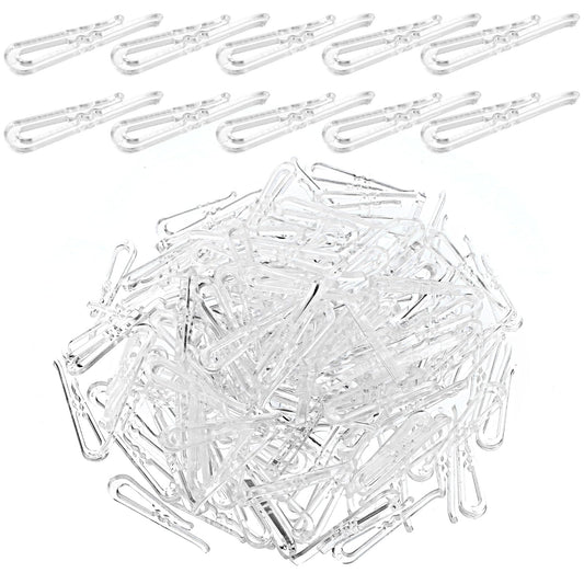 HJZHII 300 Pcs Plastic U Shape Clips, Fabric Clip Clear Folding Clip Garment Shirt Clothespin Fixing Packing Clips Teeth Transparent Plastic Clothespins for Fabric Ties Socks Pants Stockings