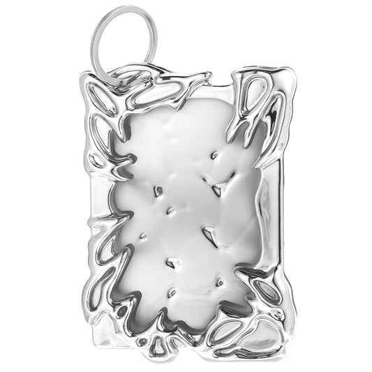 AOZUO Photocard Holder Keychain, Electroplate Plastics Frame Photocard Holder Photocard Display Frame Silver Plating Photocard Organizer for Tabletop Decor Student Card Case Stationery Office Supplies