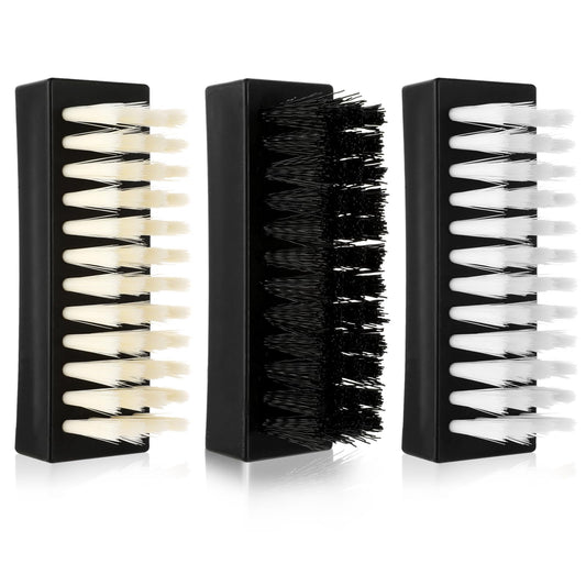 Amaxiu Hand Nail Brush for Cleaning Fingernails, Durable Nylon Firm Stiff Scrub Bristles Nail Scrubber Brushes for Men Mechanics Gardeners Scrubbing under Fingers Foot Toes(3 Pack, Black+Yellow+White)