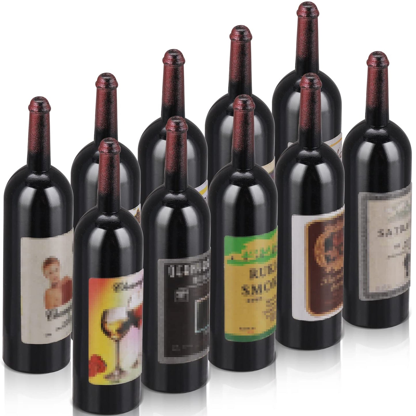 TIESOME Dollhouse Wine Bottles, 10Pcs 1:6 Scale Mini Red Wine Bottles Miniature Drink Bottles Wine Model Decoration Kitchen Accessories for Dollhouse Decors