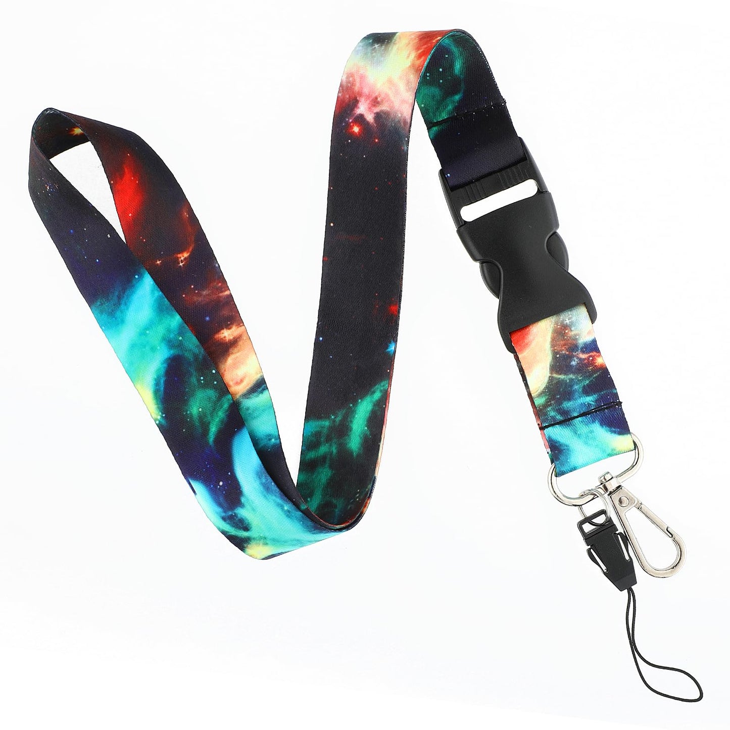 cobee Starry Sky Badge Lanyards, ID Badge Lanyards with Swivel Lobster Clasp and Quick-Release Buckle Starry Sky Crossbody Necklace for Name Badge ID Card Nurse Teacher Student (Starry Sky-A)