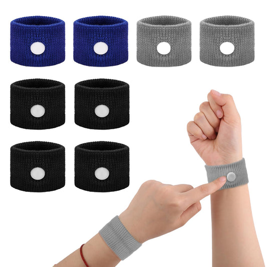 Amaxiu Motion Sickness Relief Bands, 8pcs Motion Travel Sickness Wristbands Natural Acupressure Nausea Relief Wristband for Pregnancy Morning Car Sea Flying Trip Dizziness Anxiety (Style B)
