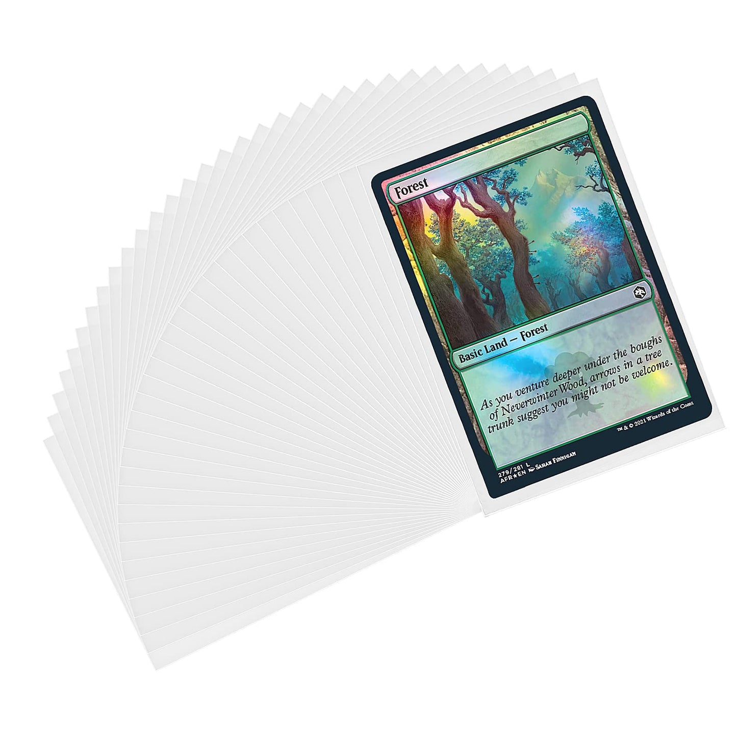 Molain Standard Card Sleeves, 100 Pcs Clear Deck Protectors, Card Protector Sleeves for Trading Card Game, Board Game Sleeve Binders for Premium Cards with Sleeves for Baseball Dropmix MTG (10x7cm)