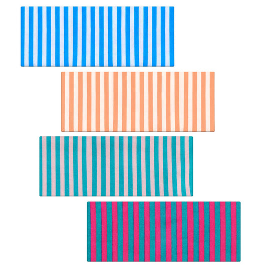 MBAIYO 4pcs Striped Headbands for Women Wide Non Slip Elastic Headbands Stretchy Trendy Thick Stripe Head Bands Bandanas Workout Yoga Running Cute Hair Band for Women's Hair Accessories
