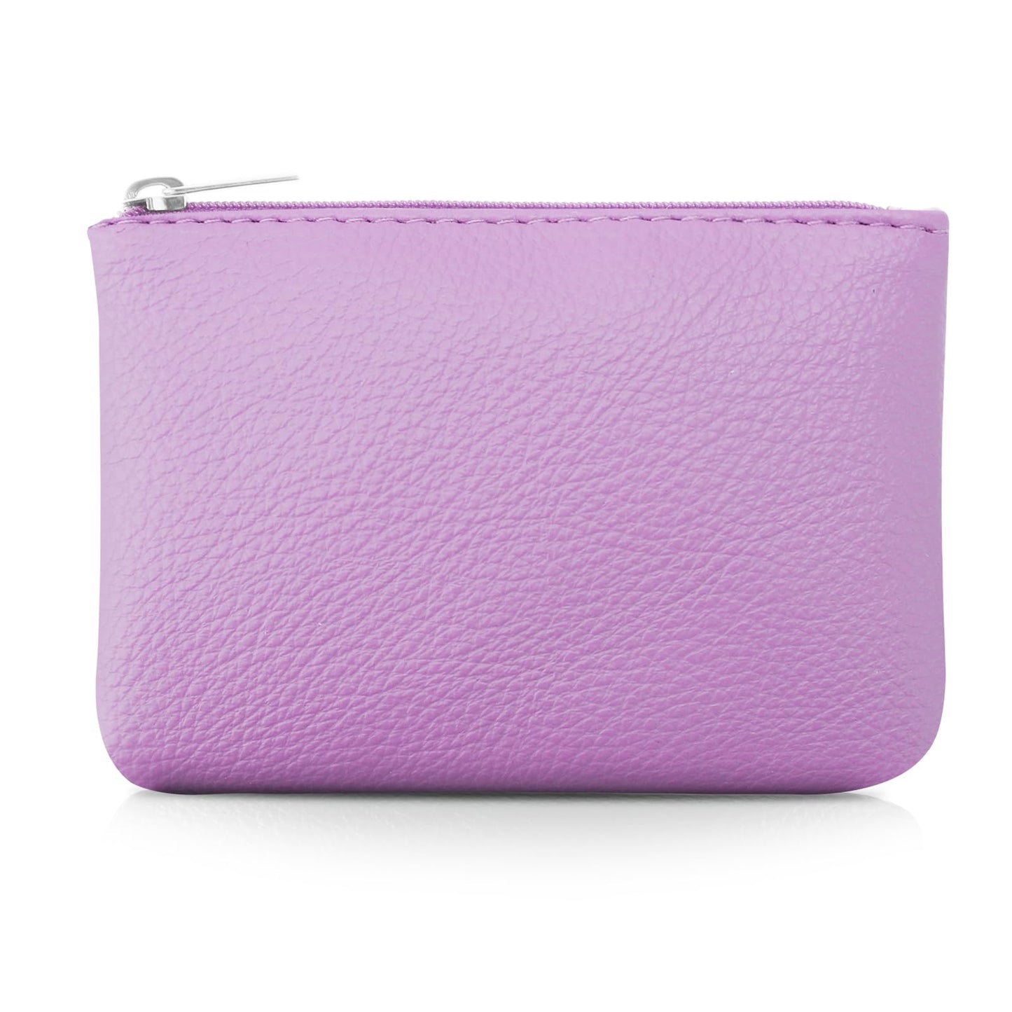 TIESOME Coin Purse, PU Lychee Pattern Zipper Coin Purse Portable Coin Purse Mini Change Wallet for Women Coin Pocket Mini Money for Women Credit Card ID Key Headset Lipstick (Light Purple)
