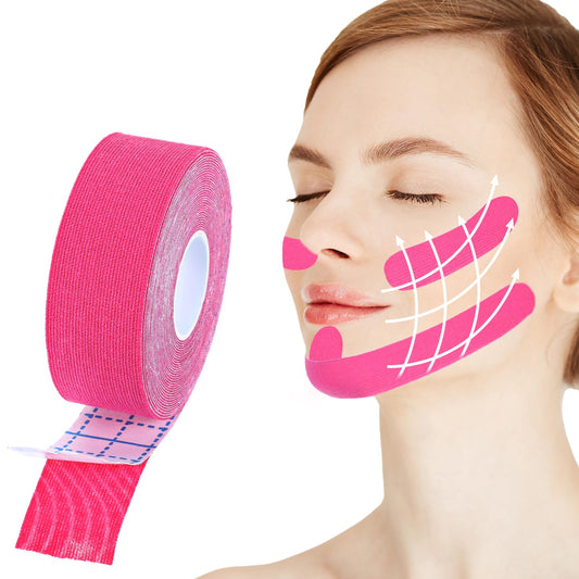 AOZUO 2 Rolls Face Lift Tape, Anti Wrinkle Patches for Women Men Neck Wrinkle Lift Patches Face Toning Belts Forehead Wrinkle Patche Facial Belt for Tightening Skin (6.8cm×5m)