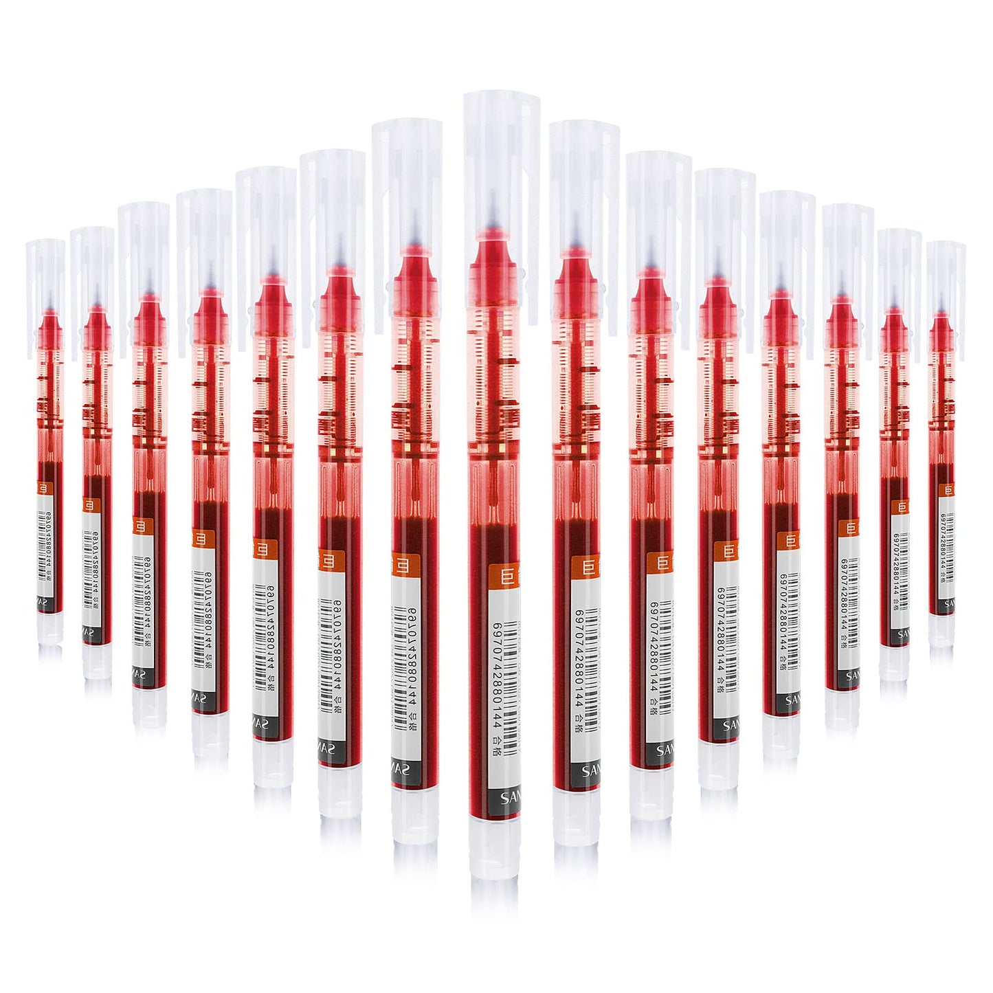 Molain 15 Pcs Rollerball Pens,0.5mm Fine Ballpoint Pen Quick-Drying Liquid Ink Roller Ball Pen Fine Point Pens Ball Point Liquid Ink Pen for Daily Work School Writing Stationery Office Supplies (Red)