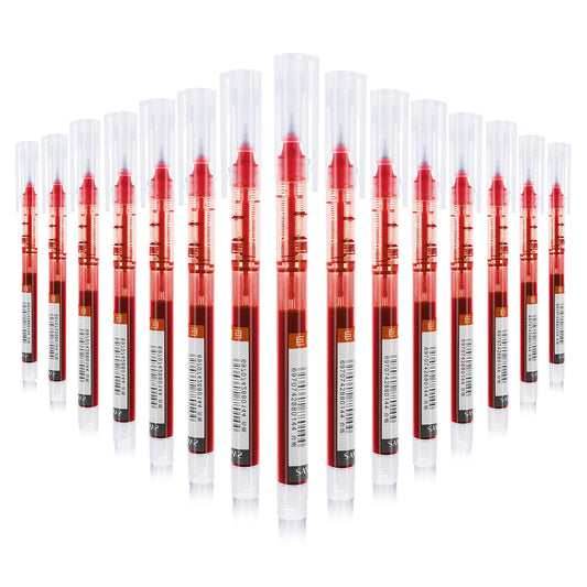 Molain 15 Pcs Rollerball Pens,0.5mm Fine Ballpoint Pen Quick-Drying Liquid Ink Roller Ball Pen Fine Point Pens Ball Point Liquid Ink Pen for Daily Work School Writing Stationery Office Supplies (Red)