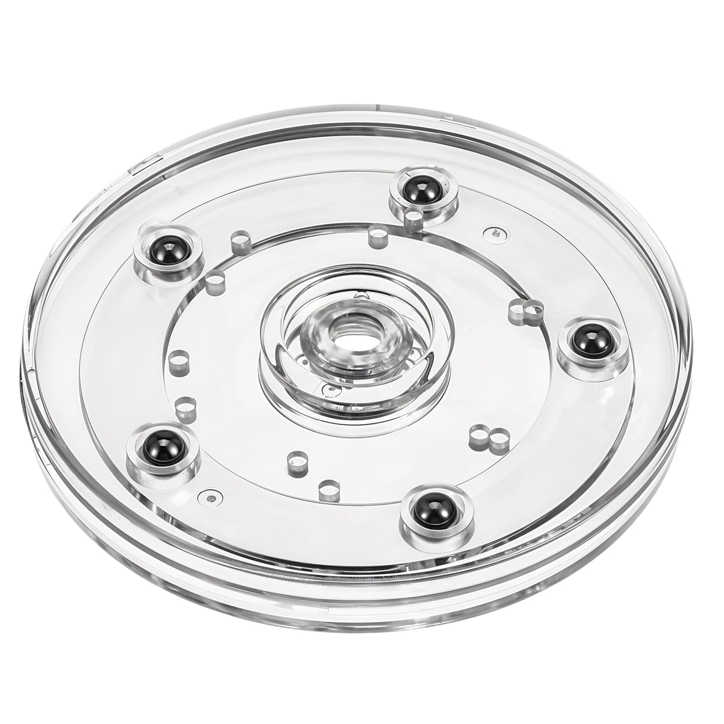HJZHII 4 Inch Small Lazy Susan Turntable, 10cm Clear Acrylic Ball Bearing Rotating Tray Cookie Turntable Organizer Rotating Plate for Kitchen Spice Rack Pantry Table Cake Bathroom Cabinet Decorating