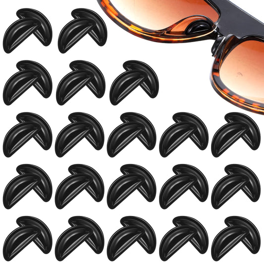 MBAIYO 20 Pairs Silicone Glasses Nose Pads, Self-Adhesive Non-Slip Glasses Pads, Soft Glasses Pad with Airbag, 3 mm, Black Glasses, Nose Grips for Sunglasses, Reading Glasses, Full Frame Glasses