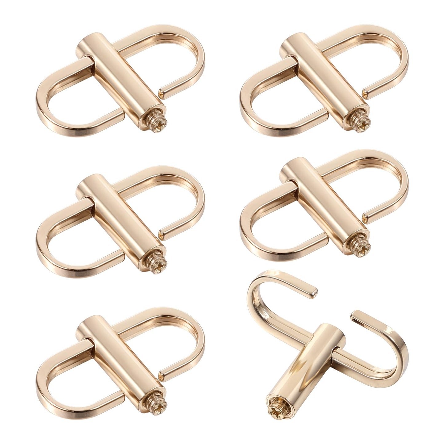 Yuanchu 6Pcs Chain Strap Shortener, Adjustable Metal Buckles for Chain Strap Bag Chain Shortener for Daily Replacement, Gold, 2.2x1.5cm/0.86x0.59in