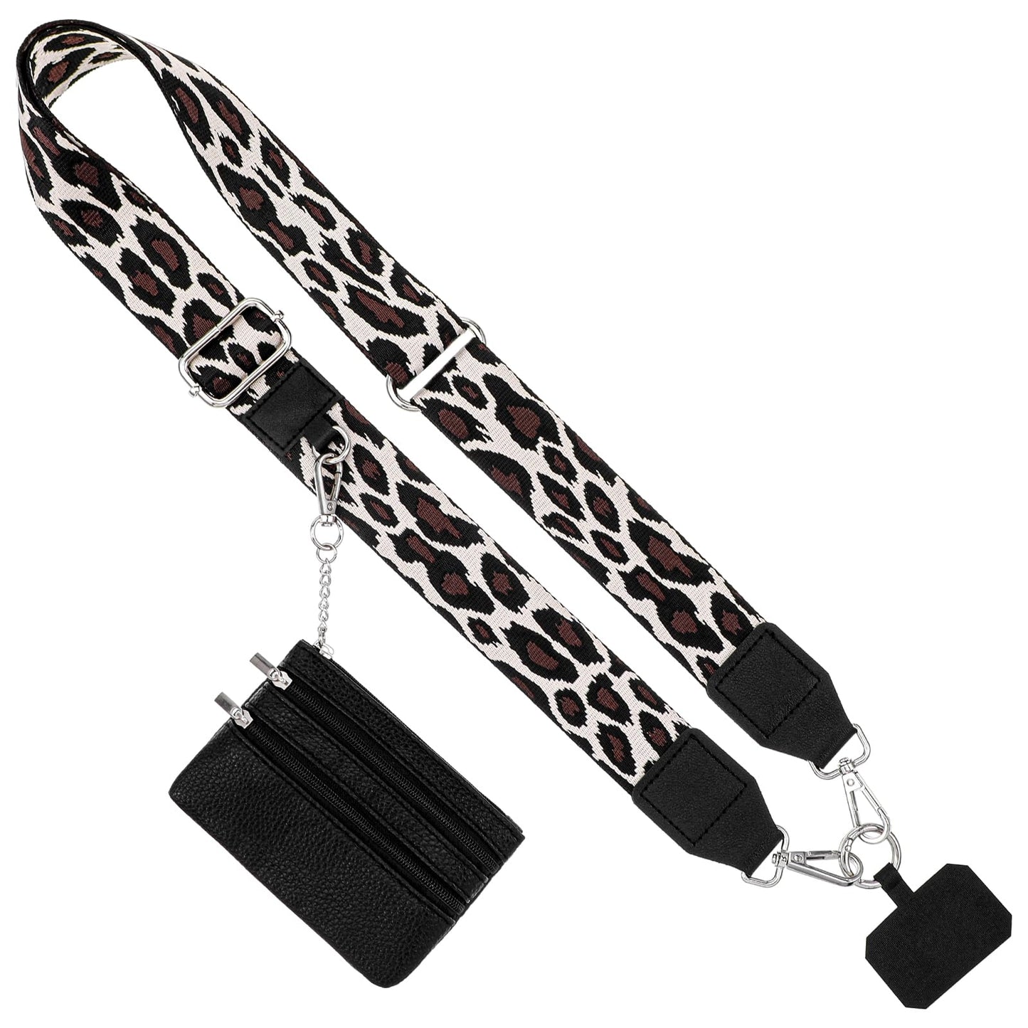 Yuanchu Mobile Phone Chain Universal with Bag, Clip and Go Mobile Phone Strap with Zip Pocket, Mobile Phone Strap for Hanging, Adjustable Mobile Phone Neck Strap for Mobile Phone Accessories