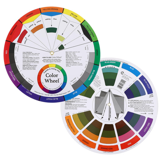 Amabro Color Matching Wheel, Color Mixing Guide Palette Color Wheel Rotary Blending Color Chart for Nail Polish Makeup School Office Art Board Class Teaching Painting Drawing Tool (23cm)