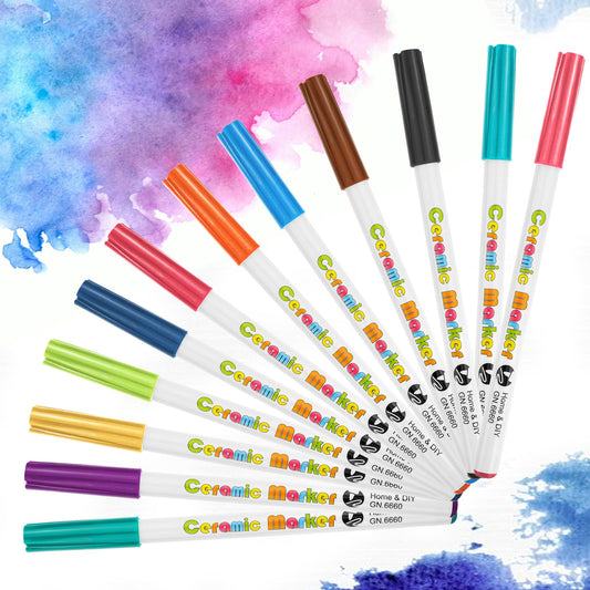 Molain 12 Colors Porcelain Pens Dishwasher Safe Stones Painting Set, Glass Painting Pens Acrylic Paint Marker Pens Stones Painting Pen Ceramic Pens for Stone, Ceramic, Glass