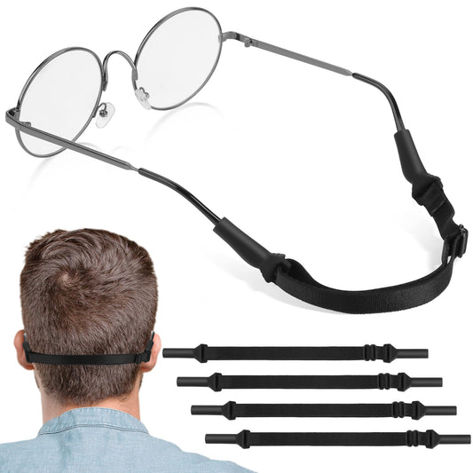 Amaxiu No Tail Anti Slip Eyewear Retainer Rope, 4 Pcs AdjustableEyeglasses Straps Sunglass Strap Sports Glasses Holder Eye Glasses Retainer for Women Men