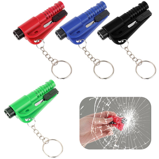 Molain 4 Pcs Car Window Breaker Tool Keychain,3 in 1 Glass Breaker and Seatbelt Cutter & Survival Whistle, Emergency Keychain Car Escape Tool Applicable to All Cars, Car Accessories